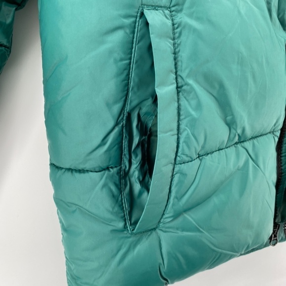 Old Navy Jacket Youth XL 14/16 Winter Green Puffer Full Front Zipper Side Pocket - Picture 8 of 9